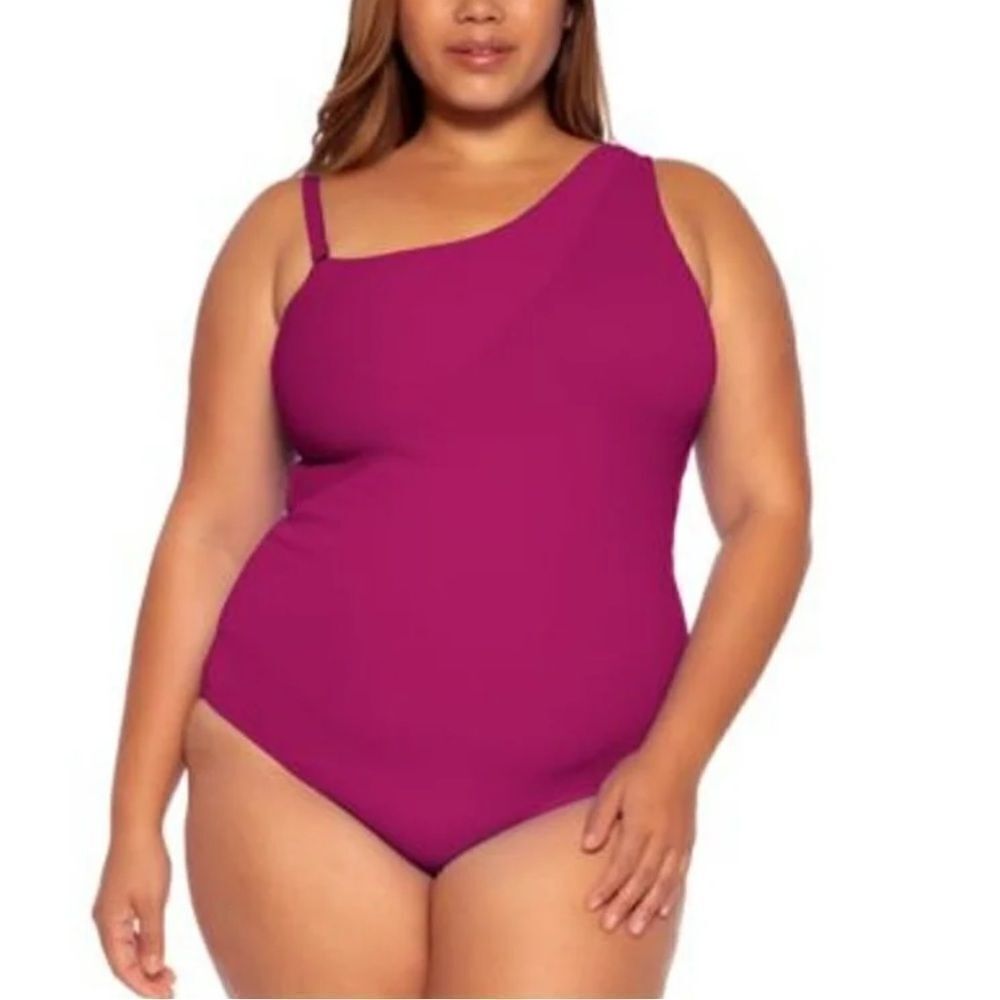 NWT Becca by Rebecca Virtue Women's One Piece Pink Sz 2X (20-22) Swimsuit